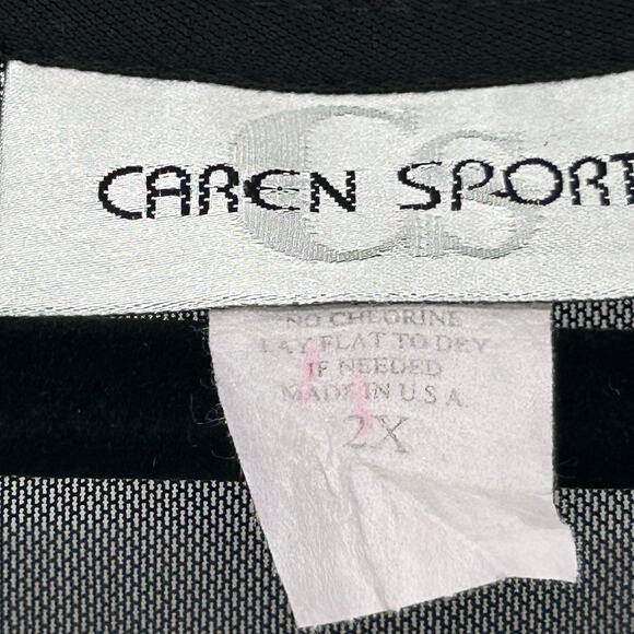 Caren Sport Vintage Sheer Mesh Embroidered Pink Flowers Sz 2X - Picture 4 of 5